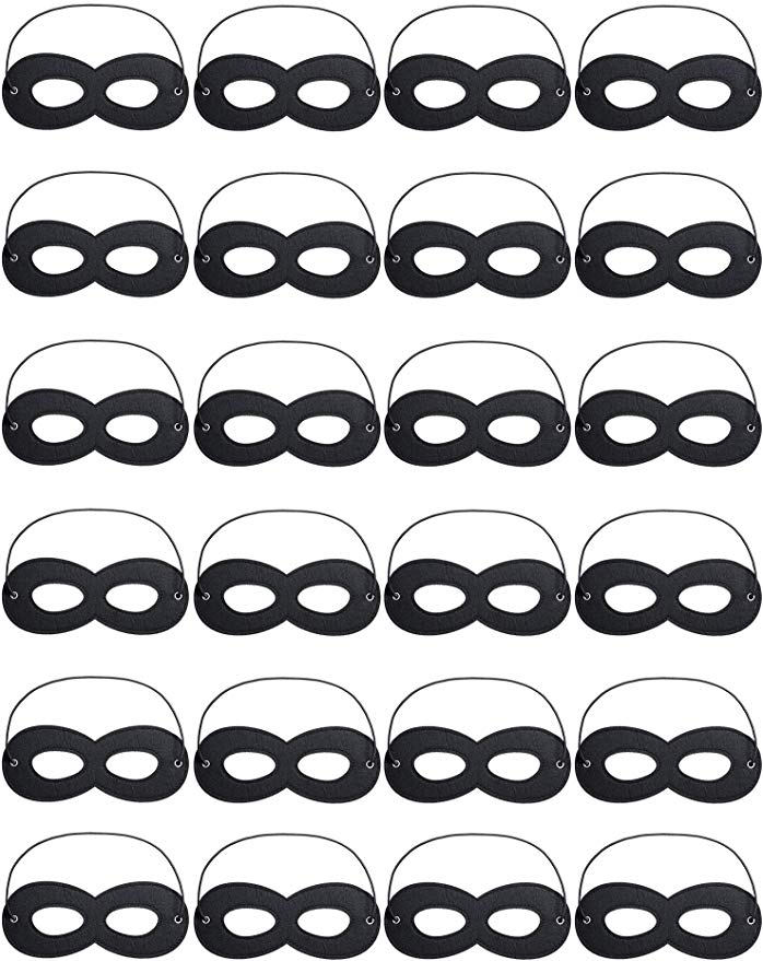 Boao 24 Pack Halloween Masks Felt Mask Eye Masks Half Masks with Elastic Rope for Party Costume Accessory