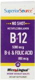 Superior Source No Shot Methylcobalamin Vitamin B12B6Folic Acid Tablets 5000 mcg800 mcg 60 Count