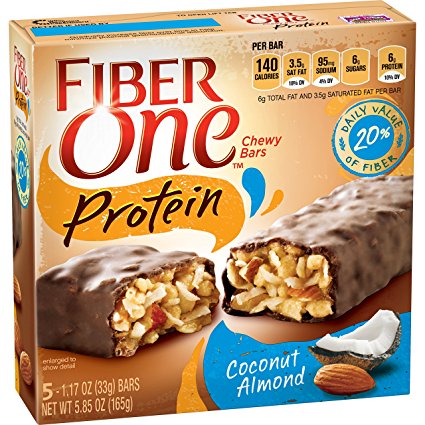 Fiber One Protein Bar, Coconut Almond Chewy Bars, 1.17 oz , 5 count