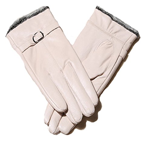 Lustear Ladies' Leather Gloves Winter Warmer Outdoor Driving Ride Glove