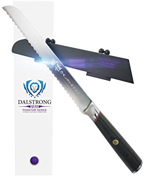 DALSTRONG Bread Knife - Phantom Series - Japanese AUS8 Steel - 9" - Double Bevel - Sheath