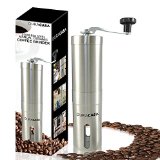 Manual Coffee Grinder - High Quality Stainless Steel Burr Coffee Grinder - Coffee Maker With Grinder For Espresso - Roasted Coffee Bean Grinder - Burr Grinder Coffee Mill - Best Manual Coffee Grinder Period