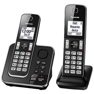 Panasonic KX-TGD392B Dect 6.0 2 Handset Landline Telephone (Certified Refurbished)