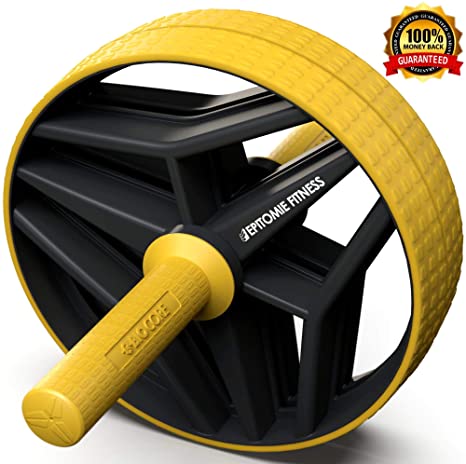 BIO Core Ab Roller Wheel with 2 Configurable Wheels and Non-Slip Handles – Ab Wheel Trainer with Kneeling Mat for Strong Core
