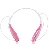 Fifine HV-800 Universal Wireless Bluetooth Music Headset A2DP Stereo Vibration Neckband Style Earphone Headphone For cellphones such as iPhone Nokia HTC Samsung LG Moto PC iPad PSP and so on and enabled Bluetooth Devices Pink