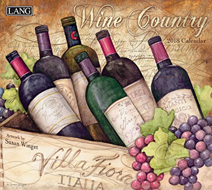 LANG - 2018 Wall Calendar - "Wine Country" - Artwork By Susan Winget - 12 Month - Open, 13 3/8" X 24"