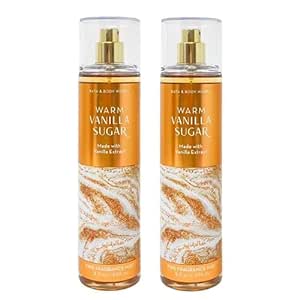 Bath & Body Works Fine Fragrance Mist, Set of 2 Bottles, 8oz Per Bottle (Warm Vanilla Sugar)