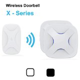 Best Wireless Doorbell Plusinno Physen Series 500 Ft Range with Waterproof Doorbell Push Buttons No Batteries Required for Receiver 52 Wireless Chimes and Bells Pushbutton White 1 Button 2 Chimes