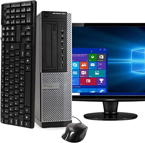 Dell Optiplex 7010 Desktop Computer Package - Intel Quad Core i5 3.2GHz, 8GB RAM, 500GB HDD, 17 Inch LCD, DVD, WiFi, Keyboard, Mouse, Windows 10 (Renewed)