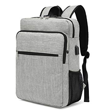 Soyan Laptop Backpack with USB Charging Port and Lock, Fits 15.6 Inches Laptop, Multi Compartments (Gray)