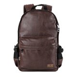 Koolertron Classic Casual PU Leather Vintage Fashion Unisex School Student Laptop Backpack For Camping Travel Fits Acer Aspire MacBook iPhone iPad and Samsung Tablet Coffee