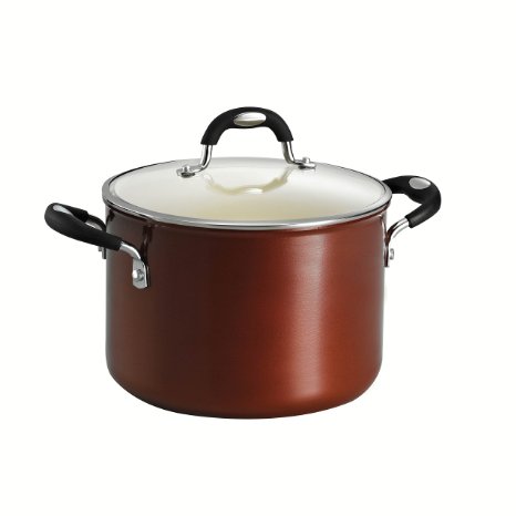 Tramontina 80110/051DS Style Ceramica 01 Covered Stock Pot, 6-Quart, Metallic Copper