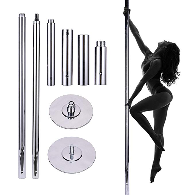Pinty Professional Upgrade Portable Dancing Pole 45mm Fitness Exercise Spinning and Static Dance Pole for Exercise, Club, Party, Pub and Home Gym