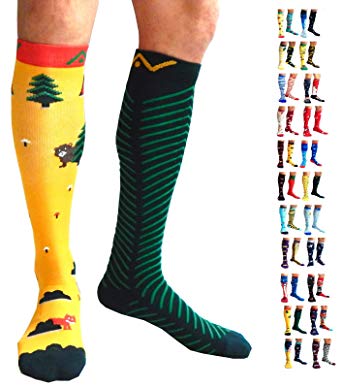 A-Swift Compression Socks (1 pair) For Women & Men - Mismatched & Fun