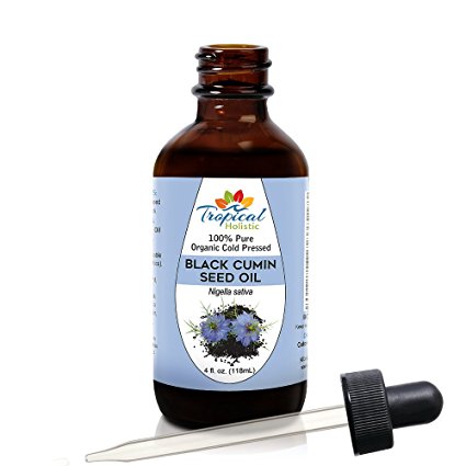 Black Cumin Seed Oil 4 oz - 100% Pure Premium Essential Oil - Organic Cold Pressed by Tropical Holistic