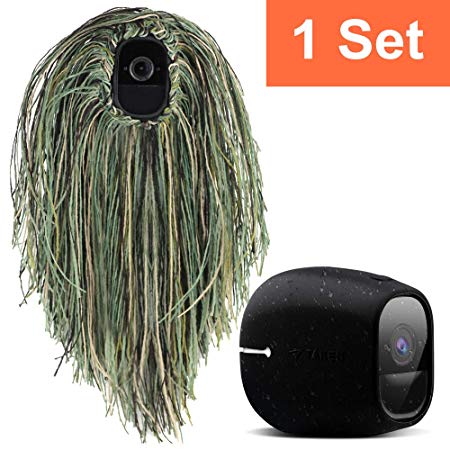 Ghillie Skin Compatible with Arlo PRO, Arlo PRO 2 Smart Security Home Camera, Black Silicone Skin Case Cover for Arlo PRO & Arlo PRO 2 Smart Security Wire-Free Cameras, 1 Set