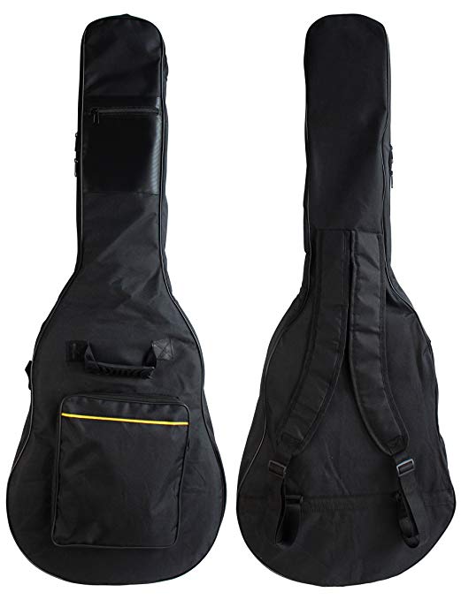 YMC 39 Inch Waterproof Dual Adjustable Shoulder Strap Acoustic Guitar Gig Bag 5mm Padding Backpack with Accessories(Picks, Pick holder, Strap Lock, String Winder) -For 39" Classic Guitar