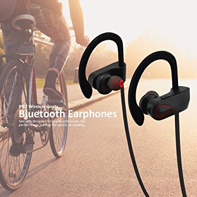 OC-BTE240 New Sport Wireless 4.1 Bluetooth Headphone, [IPX7 Waterproof Noise Cancelling Earbuds Designed to Stay in Ear, Light-Weight Earphone with Microphone & Voice-Prompt]