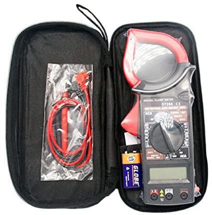 Generic DT266 AC/DC LCD DigitalClamp Multimeter Electronic Clip-On PincerlikeTesting Meter in Red and Black