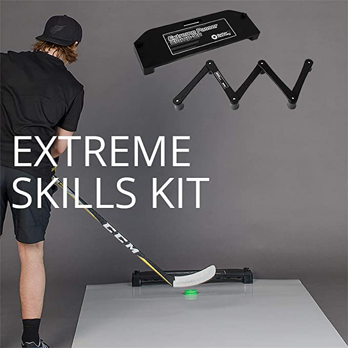 Better Hockey Extreme Skills Kit - Great Training Aid for Shooting, Passing, Puck Control and One Timers - Extra Large Shooting Pad with Puck Rebounder - Versatile Stickhandling Trainer