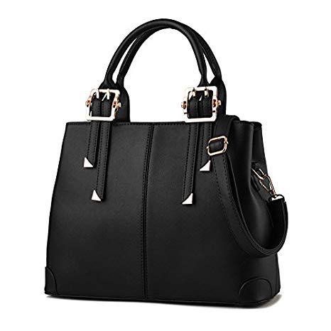 NICOLE&DORIS Women Handbag Fashion Style Handbag Casual Shoulder Bag Cross-Body Work Bag Purse for Ladies Black