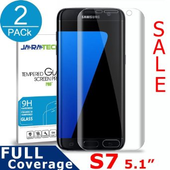Galaxy S7 Screen Protector [Full Screen Coverage], JARATECH Premium HD Clear Edge to Edge PET Film [CURVED] Screen Protectors for Galaxy S7 (5.1 inch)[2016 Model][NOT S7 EDGE][Lifetime Warranty] 2Pack