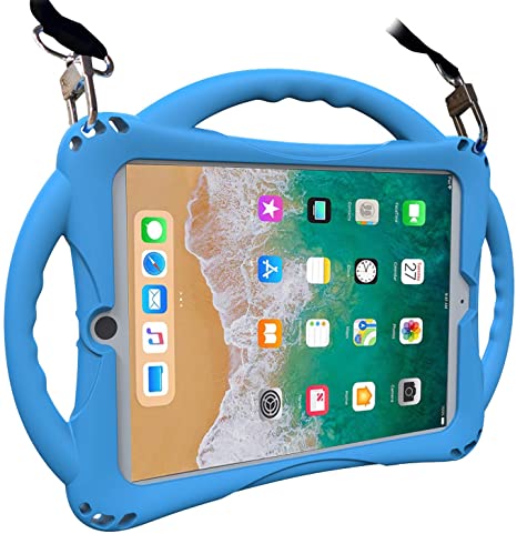 TopEsct iPad Air 2 Case for Kids, Shockproof Silicone Handle Stand Case Cover for iPad Air2(A1566,A1567) and iPad Pro 9.7(A1673,A1674,A1675),Come with Shoulder Strap
