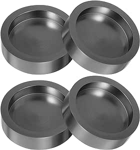 DOITOOL 4PCS Round Graphite Ingot Mould Crucible Mould for Casting Silver Metal Aluminum Copper Brass Melting Refining (Black)