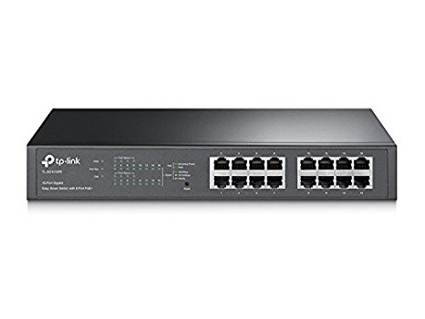 TP-Link 16-Port Gigabit PoE  Easy Smart Managed Switch with 110W 8-PoE Ports | Unmanaged Plus |  Plug and Play | Desktop/Rackmount | Metal | Lifetime (TL-SG1016PE)