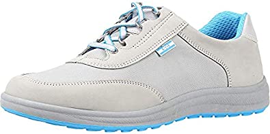 SAS Womens Sporty Leather Fitness Sneakers Gray 7 Narrow (AA,N)