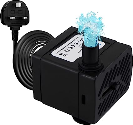 Awroutdoor Mini Submersible Water Pump, Ultra Quiet Water Feature Pump(3W,180L/H), with 3 Strong Suction Cups, Adjustable Water Volume, Small Water Pump for Aquarium, Fish Tank, Pond, Hydroponics