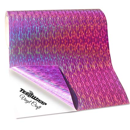 TECKWRAP Holographic Starlight Adhesive Vinyl,1ftx5ft,Purple