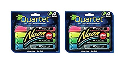 Quartet Glo-write Neon Dry-Erase Markers, Bullet Tip, Assorted Colors