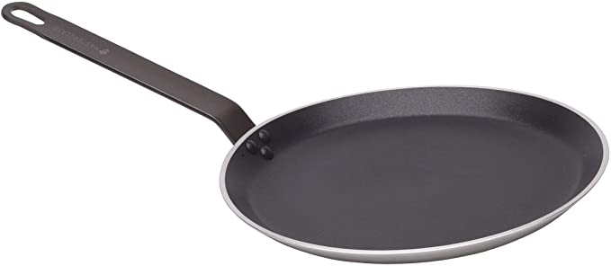 Kitchen Craft MasterClass Professional Non-Stick Crepe Pan, Steel/Aluminium, Black/Silver, 25 x 12 x 16 cm