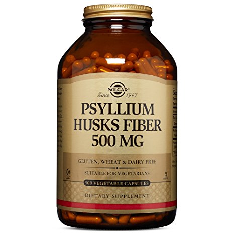 Solgar - Psyllium Husks Fiber 500 mg Vegetable Capsules  500 Count