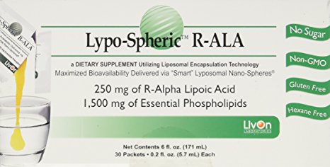 LivOn Laboratories Lypo-Spheric R-ALA Supplement, 30 Count, 0.2 Fl Oz