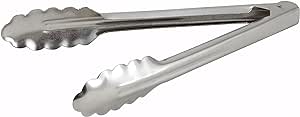 Winco UT-9 Coiled Spring Heavyweight Stainless Steel Utility Tong, 9-Inch