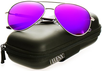 LUENX Aviator Polarized Sunglasses for Men & Women with Eyeglasses Case - UV 400
