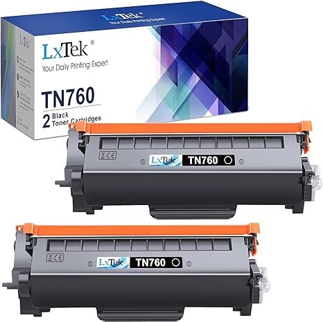 TN760 TN730 Toner Cartridge(New Chip) TN-760 TN-730 for Brother TN 760 TN 730 High Yeild Toners Compatible for MFC-L2710DW HL-2395DW DCP-L2550DW HL-L2370DW MFC-L2690DW (BK 2 Pack)