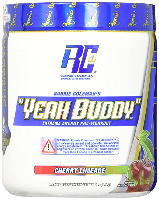 Ronnie Coleman Signature Series Yeah Buddy 30 Serve Pre-Workout Supplement, Cherry Limeade, 240 Gram