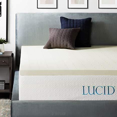 Lucid by LinenSpa Ventilated Memory Foam Mattress Topper 3-Year Warranty, 2-Inch(Twin Size)