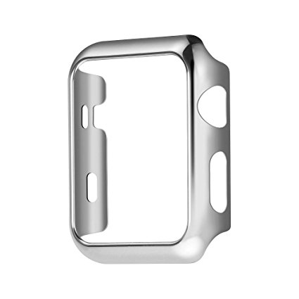 Apple Watch Series 2 Case, Imymax Ultra-Thin PC Plated Plating Bumper iWatch Protective Frame Cover Case for Apple Watch Series 2 - Silver 42mm