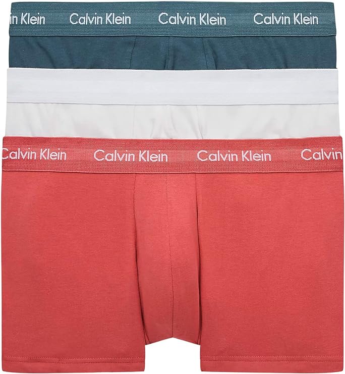 Calvin Klein Men's 3 Pack Low Rise Trunks - Cotton Stretch Boxers