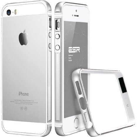 iPhone 5  5S SE Case ESR Only Metal Aluminum Frame with Inner TPU Bumper for iPhone 55SSE Maze Silver