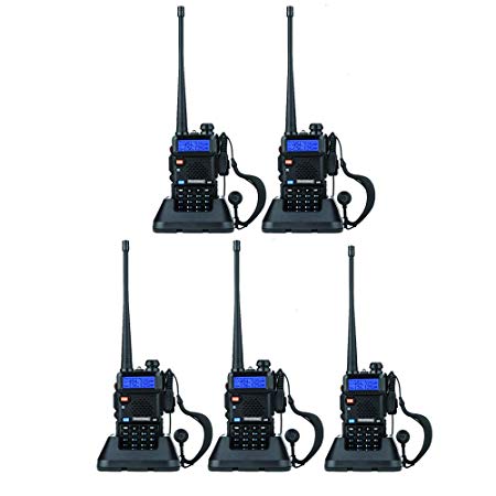 BaoFeng UV-5R Dual Band Walkie Talkie VHF UHF Two Way Radio (5 Pack)