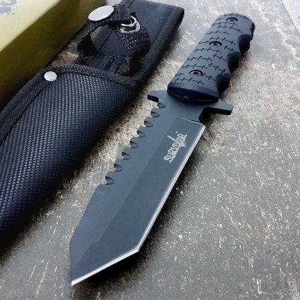 9" Navy SEALs Tactical Combat Bowie Knife w/SHEATH Military Fixed Blade Survival