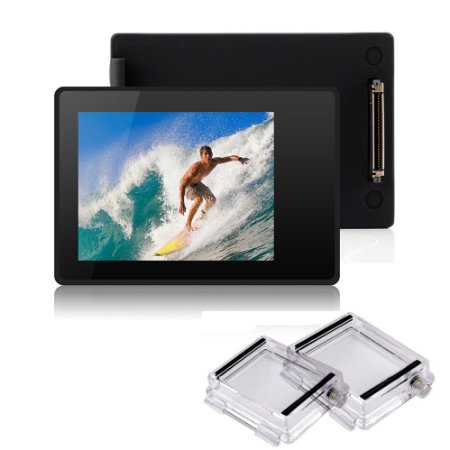 Vicdozia 2.0 Inch LCD BacPac External Monitor Display Viewer Non-Touch Screen for Gopro Hero 4 3  3 with Waterproof Back Cover Protective Case