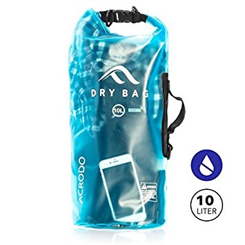 New Acrodo Transparent Waterproof Floating Dry Bag 10 Liter for Boating, Camping, and Kayaking With Shoulder Strap – Keeps Clothing & Electronics Protected