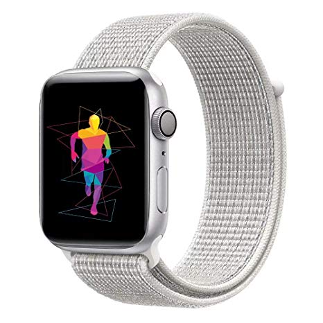 INTENY Sport Band for Apple Watch 38mm 40mm 42mm 44mm, Soft Lightweight Breathable Nylon Sport Loop Replacement Strap for iWatch Apple Watch Series 4, Series 3, Series 2, Series 1