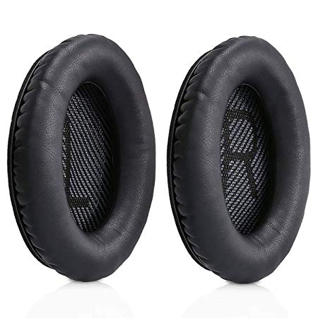MMOBIEL Ear Pads Cushions Replacement for Bose Quiet Comfort Headset QC2/ QC15/ QC25/ QC35/ Sound True/ AE2/ AE2i/ AE2 Wireless AE2-W with Memory Foam Protein Leather (Black)
